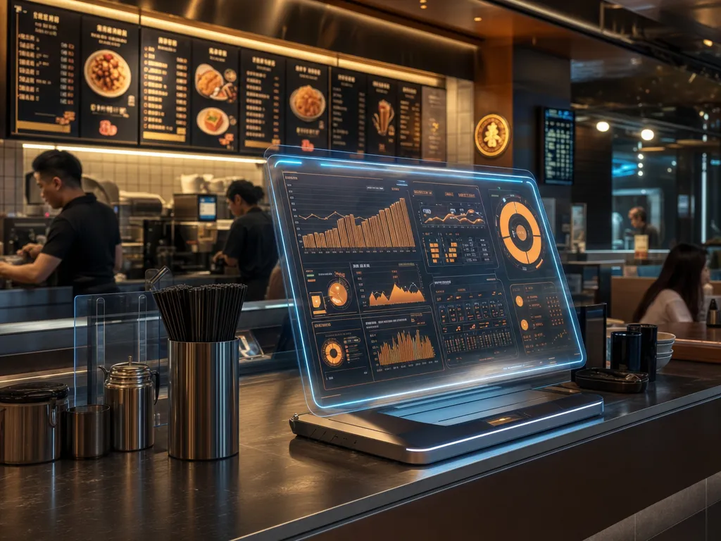 科技感 POS + AI 餐廳